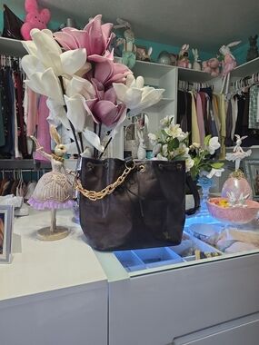 Louis Vuitton EGGPLANT PURPLE Shoulder Bag with Gold Chain Detail